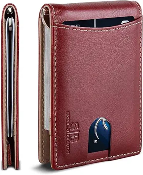 SERMAN RFID Blocking Leather Bifold Wallet with Money Clip