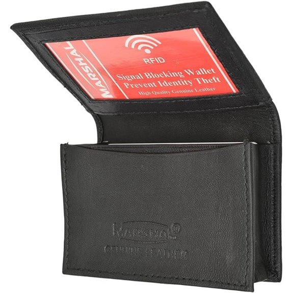 Marshal® RFID Blocking Mens Leather Expandable Business Card Case Wallet