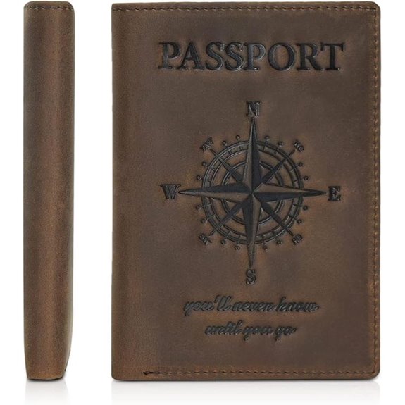 Polare RFID Leather Passport Holder Travel Wallet