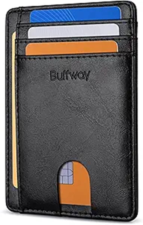 Buffway RFID Leather Wallet for Men and Women