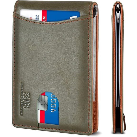 SERMAN RFID Blocking Leather Bifold Wallet with Money Clip