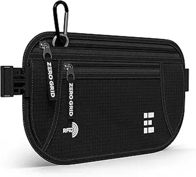 RFID Travel Money Belt with Hidden Passport Holder