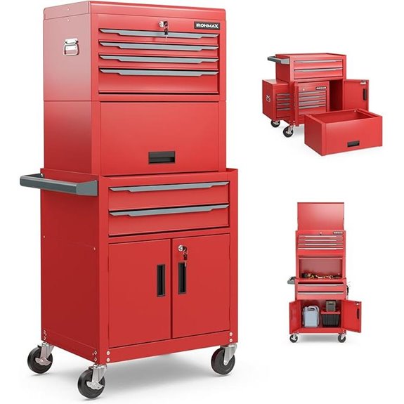 Goplus 6-Drawer Rolling Tool Chest with Lockable Wheels