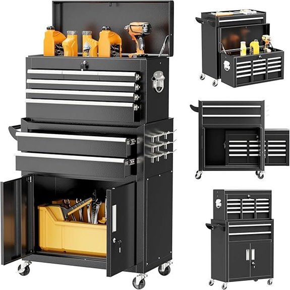 Bonusall 8-Drawer Rolling Metal Tool Chest & Cabinet