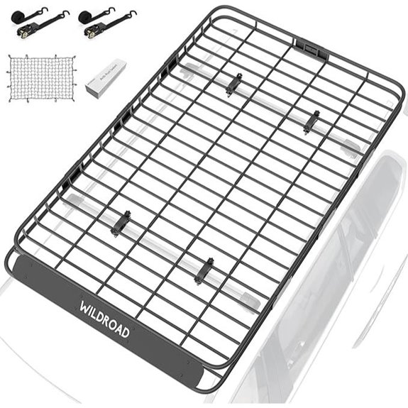 WILDROAD Roof Rack Cargo Basket with Bungee Net