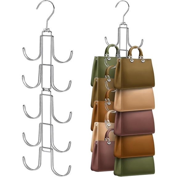 Purse Organizer with 10 Hooks and 360° Rotation