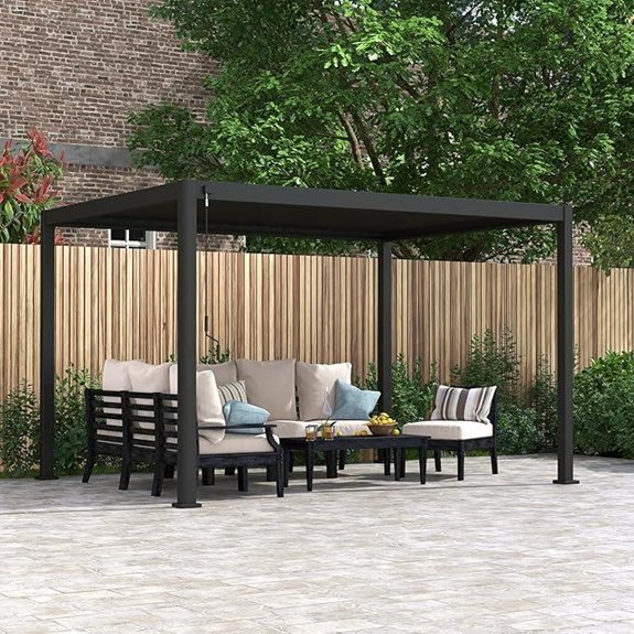 Mirador 111S Round Louvered Pergola Gazebo 10x13 Ft