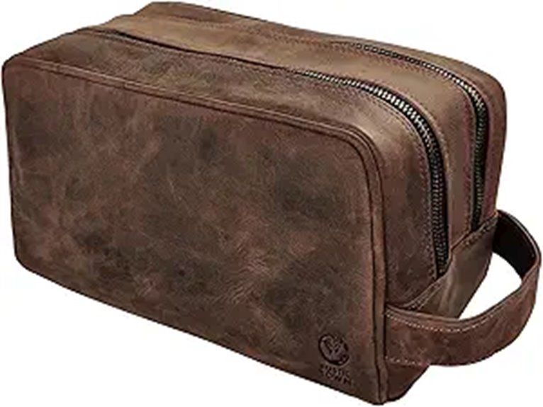 Rustic Town Leather Travel Toiletry Bag