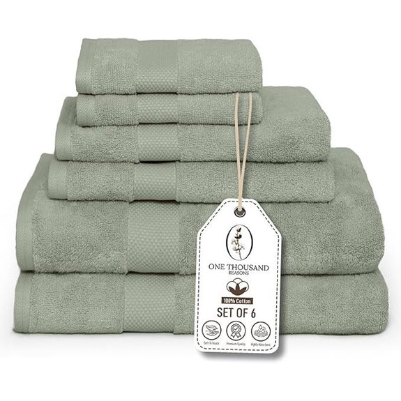 Premium Cotton Bathroom Towel Set Sage Green 6-Piece