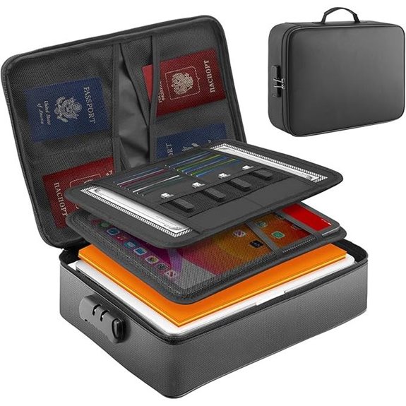 Fireproof Waterproof Document Bag with Lock