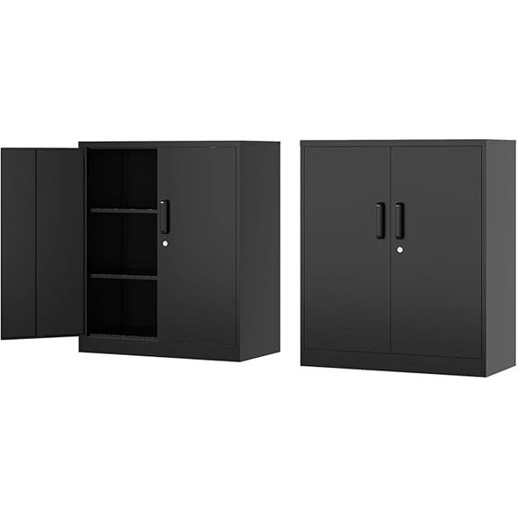 Metal Storage Cabinet with Lockable Doors