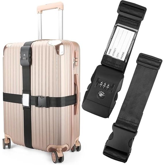 TSA Approved Luggage Straps with Lock (2 Pack)