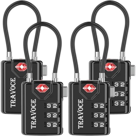 TSA Approved Travel and Gym Locks (4 Pack)