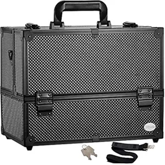 Joligrace Makeup Train Case with Lock and Compartments