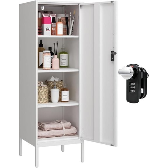 Lockable Metal Storage Cabinet with Lock for Home/Office