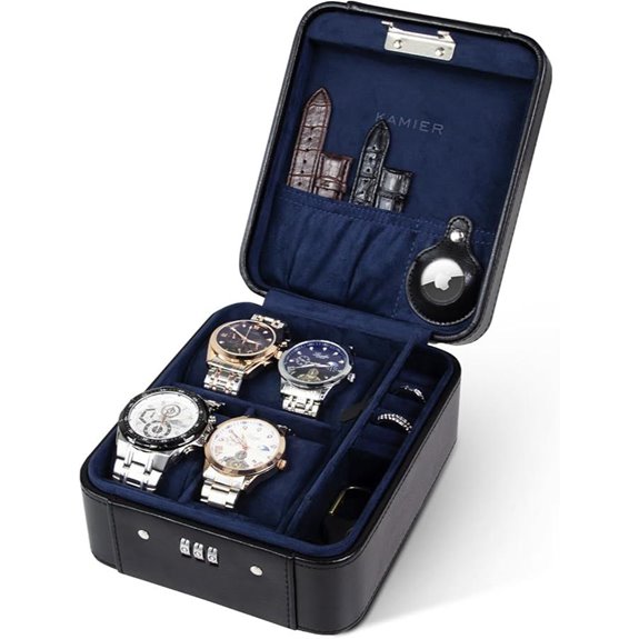 KAMIER Lockable Watch & Jewelry Travel Case