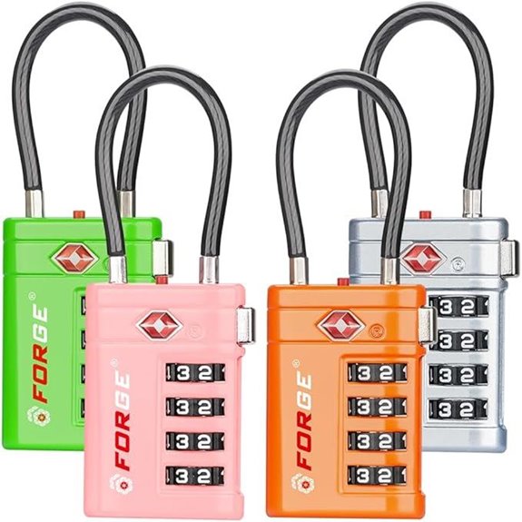 Forge TSA Approved 4-Digit Travel Locks (4 Colors)