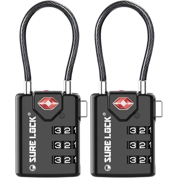 SURE LOCK TSA Travel Luggage Locks (2 Pack)