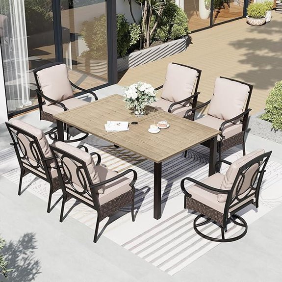 seven piece cushioned patio