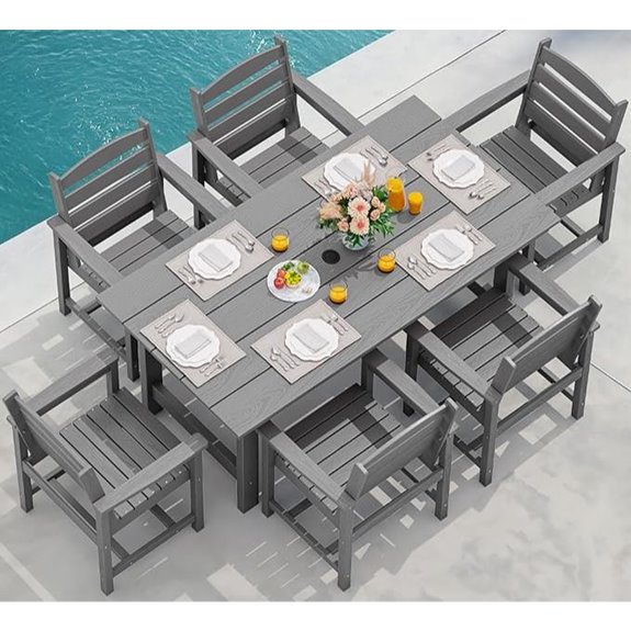 seven piece outdoor dining set