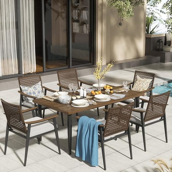 seven piece patio dining set