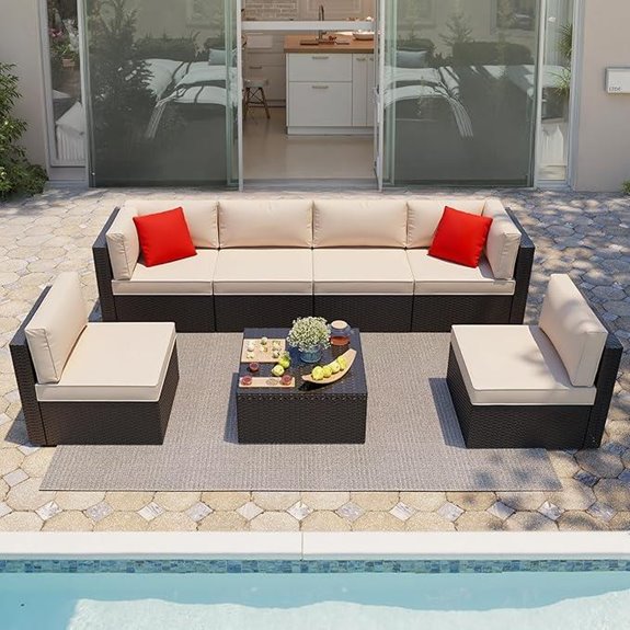seven piece patio set