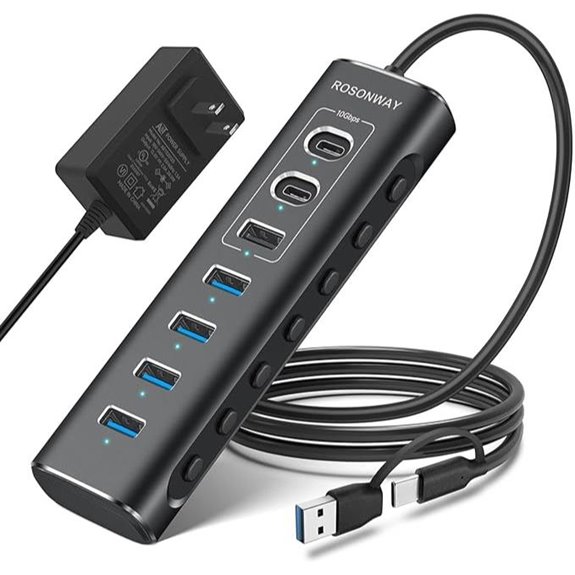 Rosonway 7-Port USB 3.2/USB-C Hub with Power