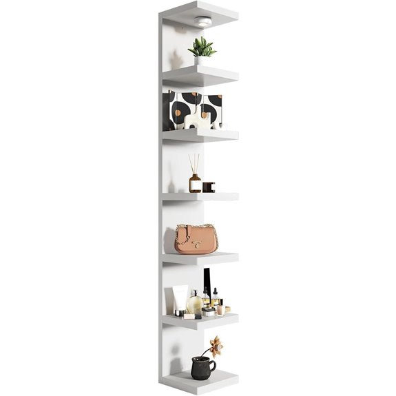 7-Tier Wall Shelf with LED Light and Remote