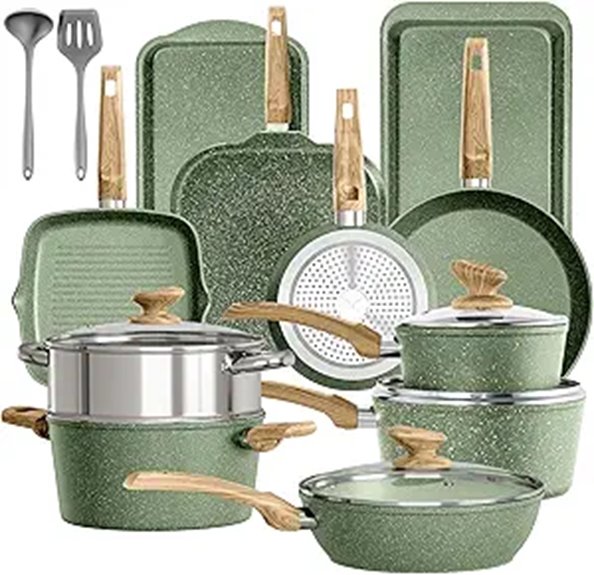 17-Piece Non-Stick Granite Cookware Set