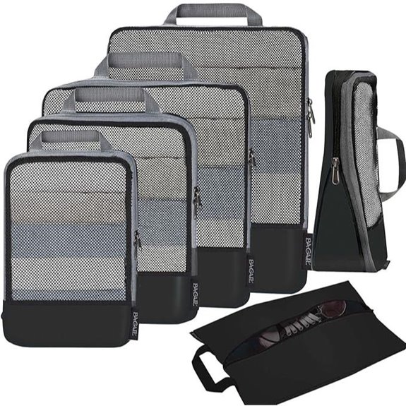 BAGAIL Compression Packing Cubes Set (6 Black)