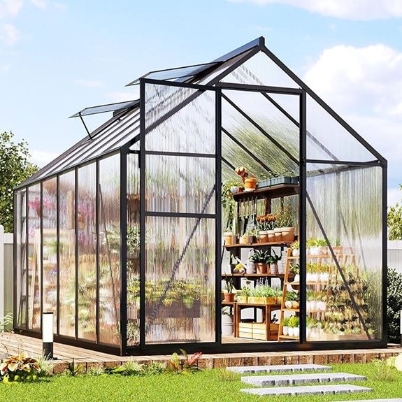Jocisland 6x12Ft Outdoor Polycarbonate Greenhouse