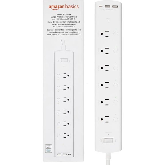 Amazon Basics Smart Power Strip with 6 Outlets