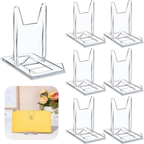 6 Pack Clear Acrylic Purse Display Stands