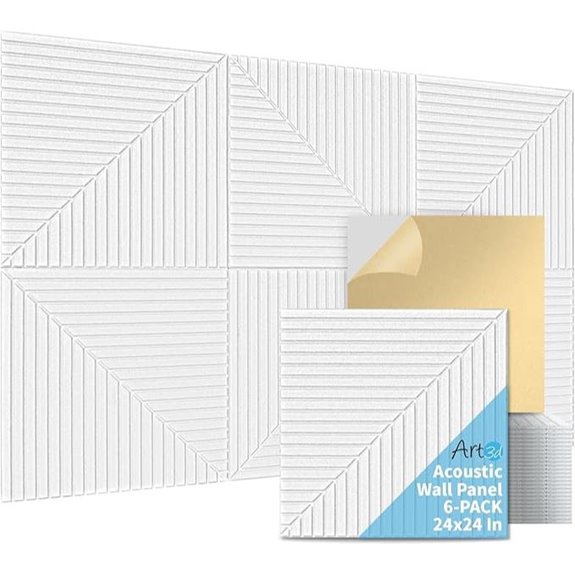 Art3d 6-Pack Self-Adhesive Acoustic Wall Panels