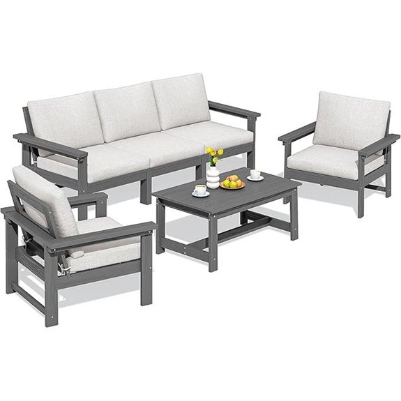 SERWALL HDPE 6-Piece Patio Conversation Set