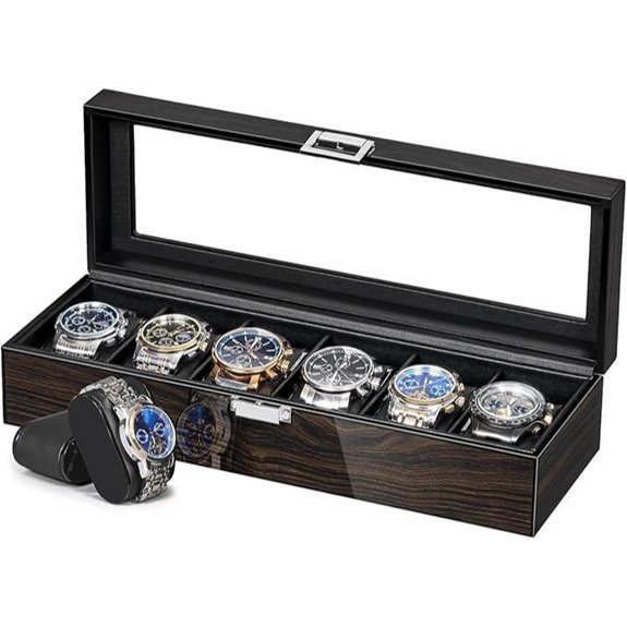 ANWBROAD 6-Slot Men’s Watch Storage Box