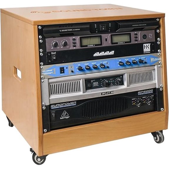 Sound Town Baltic Birch Slanted 8U Studio Rack