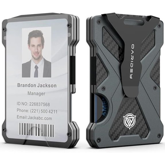 Minimalist RFID Aluminum Wallet with Cash Clip