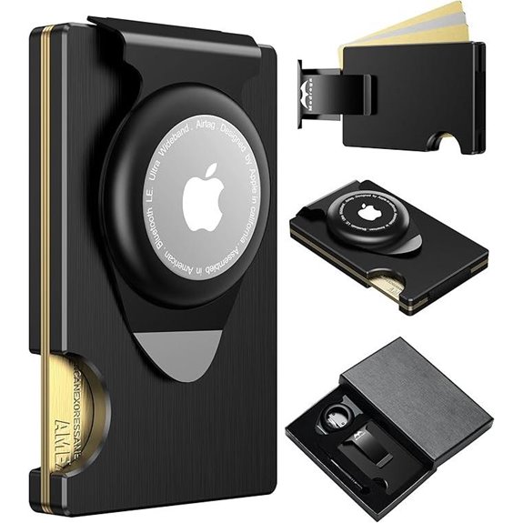 Apple Airtag Wallet Men Slim with Clips and Gift Box