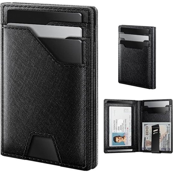 Typecase Leather Wallet for Men RFID Blocking Slim Black