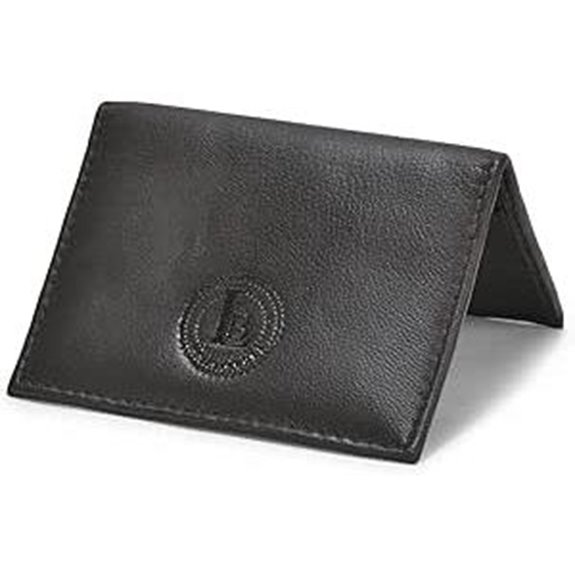 Leatherboss Slim Leather Bifold Wallet with ID Windows