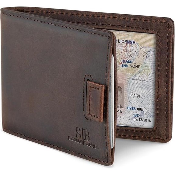 RFID Blocking Slim Leather Money Clip Wallet for Men