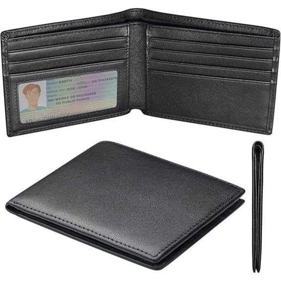 Slim Leather RFID Bifold Wallet for Men