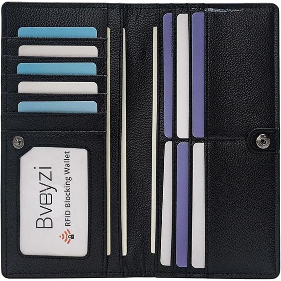 Bveyzi Slim Leather RFID Card Holder Wallets