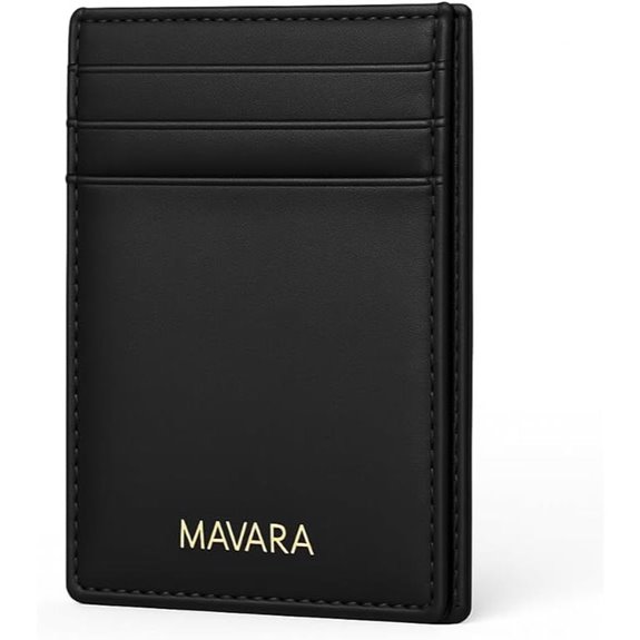 MAVARA Minimalist Slim Leather Wallet with Cash Slot