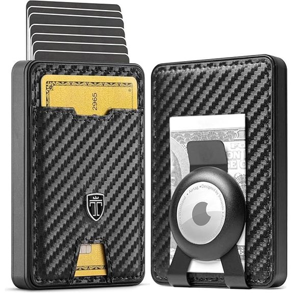 TRAVANDO Slim Wallet for Men with RFID & AirTag Pocket