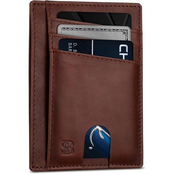SERMAN RFID Blocking Slim Leather Front Pocket Wallet
