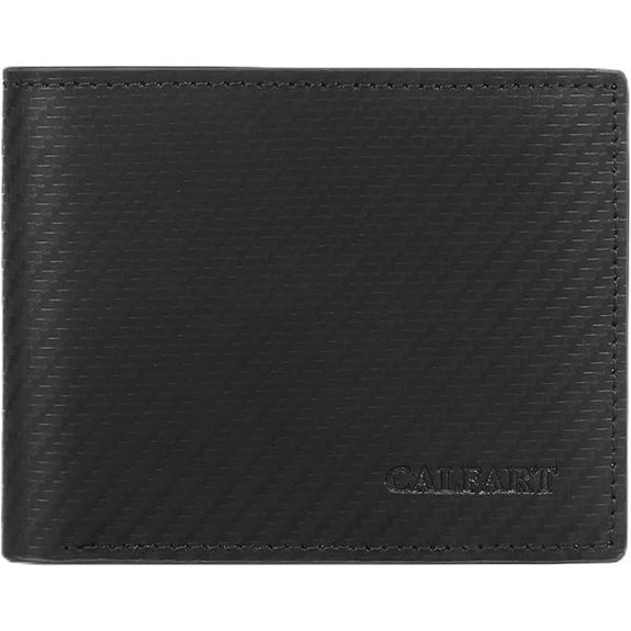 RFID Slim Leather Bifold Wallet with ID Windows