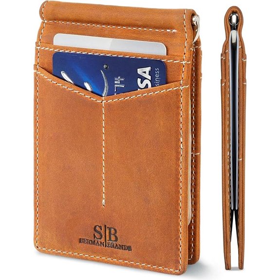 SERMAN RFID Blocking Leather Slim Bifold Wallet