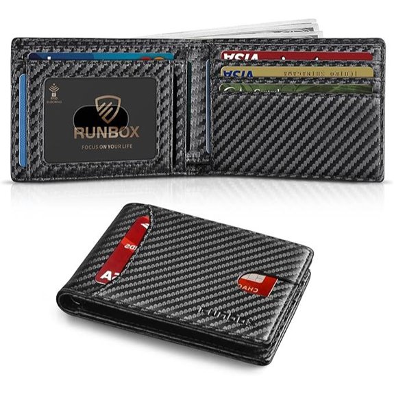 RUNBOX Slim Leather RFID Men's Wallet with Card Slots